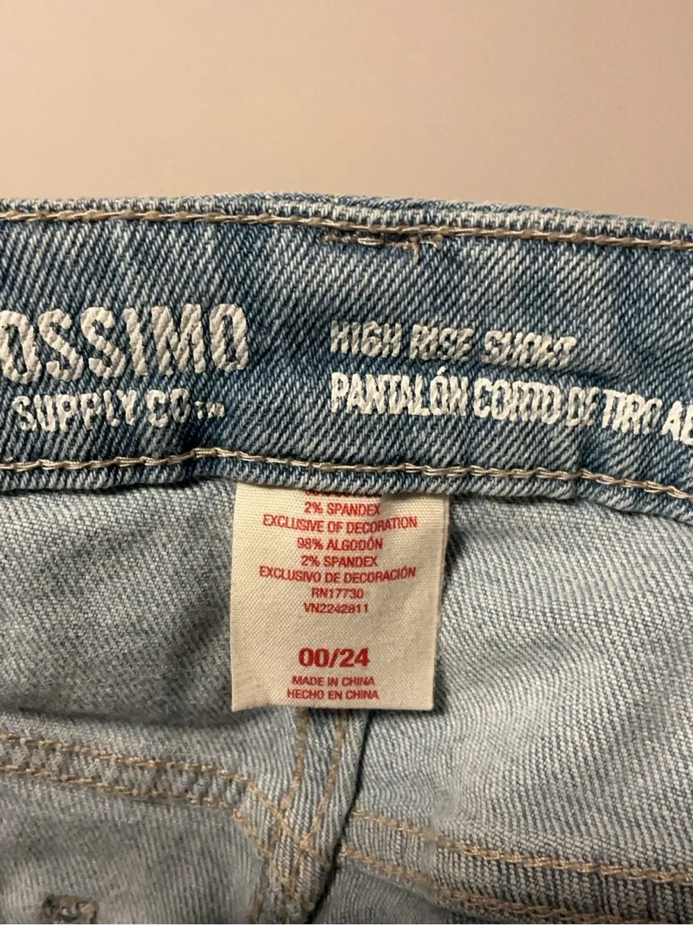Mossimo Supply Co. Embroidered Frayed Denim Shorts